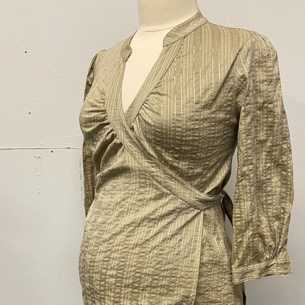 Beige Ripe Maternity Collared Wrap Top